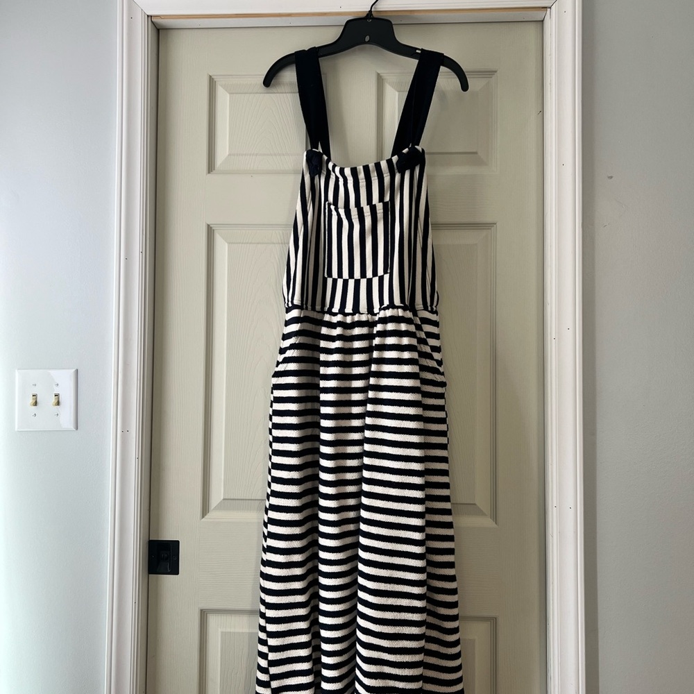 Free People Beach Black and White Striped Dress
